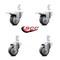 Service Caster 3.5 Inch Thermoplastic Rubber 3/4 Inch Square Stem Caster Total Lock Brake, 2PK SCC-SQTTL20S3514-TPRB-34-2-S-2 - alternate 4
